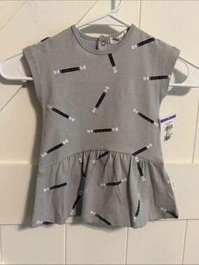 Miles Baby Girls 6 months Tootsie Roll Candy Print Gray Dress Nordstrom